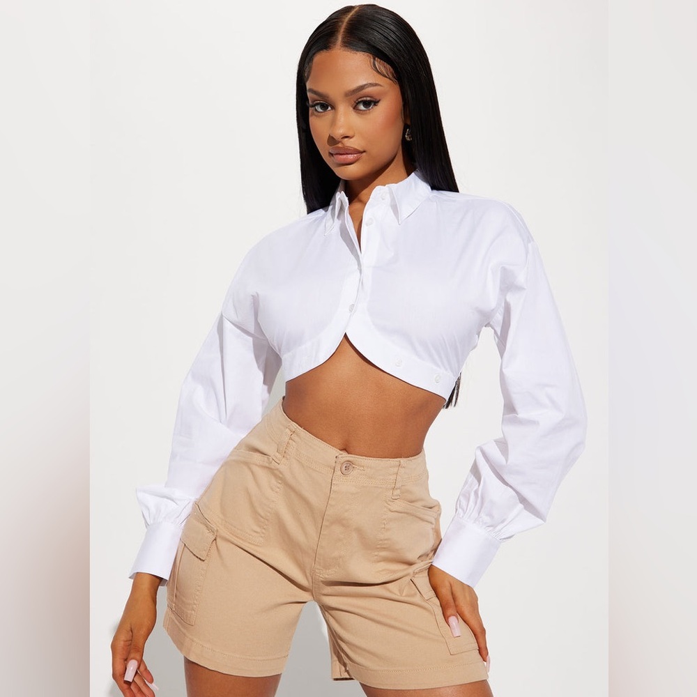 FASHION NOVA: Let It Be Mine Shirt-White